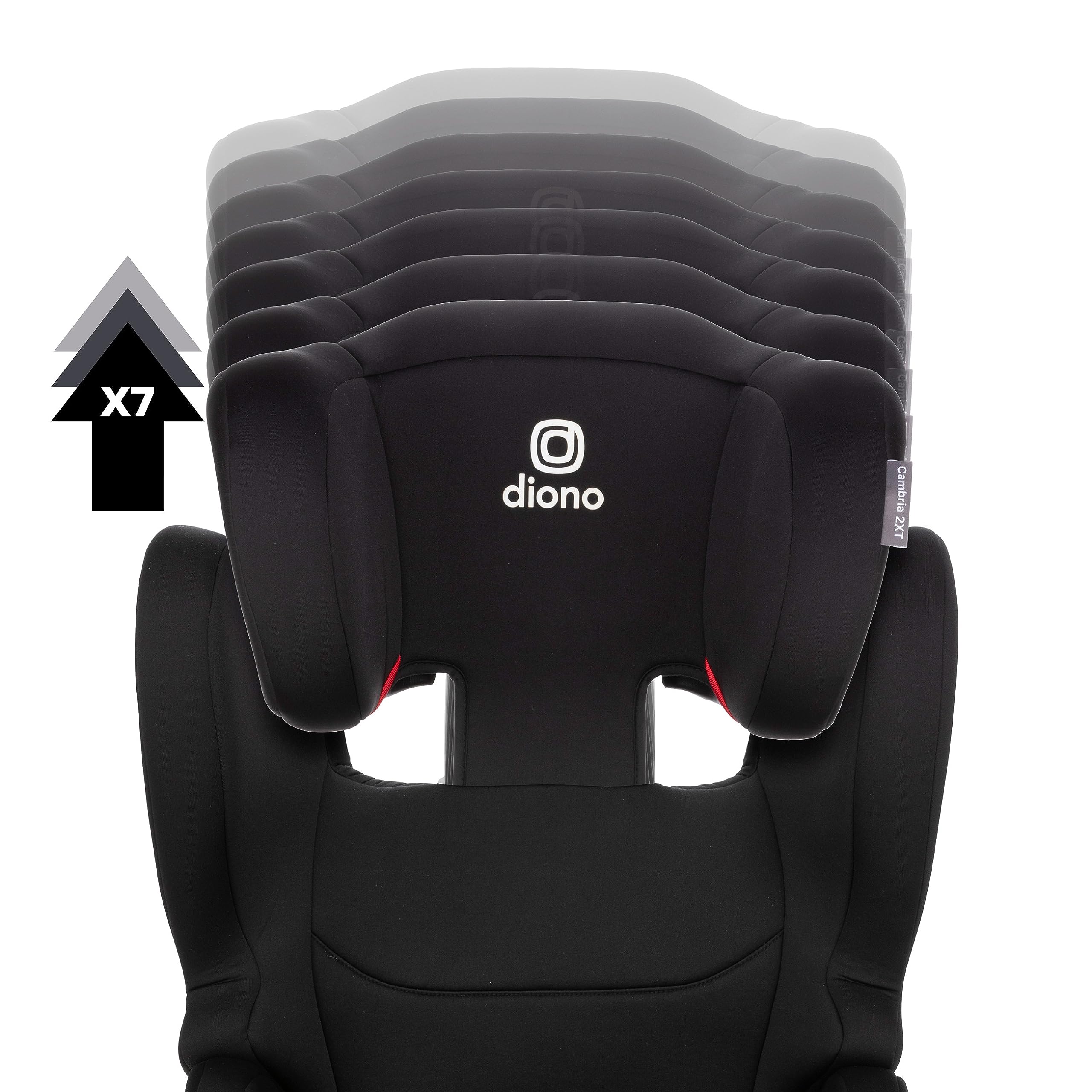 Diono Cambria 2XT XL, Dual Latch Connectors, 2-in-1 Belt Positioning Booster Seat, High-Back to Backless Booster with Space and Room to Grow, 8 Years 1 Booster Seat, Black Storm