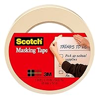 Scotch Masking Tape, 0.70 in x 54.6 yd, Applies Easily, Great for Labeling, Mounting and Bundling, Strong Adhesive, Great For Everyday Uses, 1 Roll (3436)