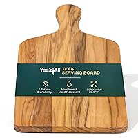 Yes4All Teak Cutting Boards for Kitchen, [20''Lx10''Wx0.75”] Ergonomic Handle Serving Board, Pre-Oiled Teak Wood Charcuterie Board, Multipurpose use for Slicing and Serving Wood Cutting Boards