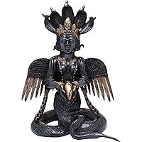 Naga Kanya (Snake Maiden) with The Thick Body - Brass Sculpture - Color Antique Black Gold Color