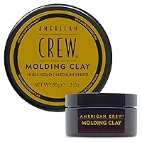 American Crew Men's Hair Molding Clay, Like Hair Gel with High Hold with Medium Shine, 3 Oz