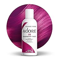 Adore Semi Permanent Hair Color - Vegan and Cruelty-Free Hair Dye - 4 Fl Oz - 086 Raspberry Twist (Pack of 1)