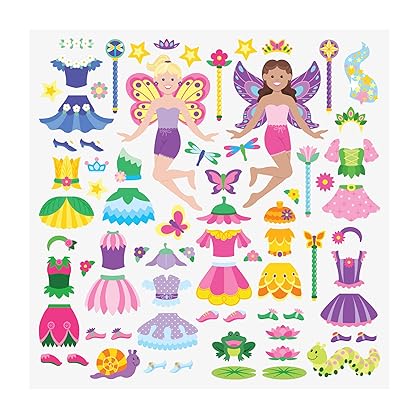 Melissa & Doug Puffy Sticker Pads Set: Fairy, Dress-Up, and Mermaid - 216 Reusable Stickers - Reusable Dress Up Doll Stickers, Restickable Puffy Stickers For Kids Ages 4+