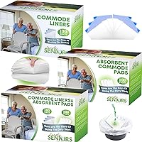 200 Commode Liners & Absorbent Pads - Bedside Commode Liners Disposable - Toilet Liners for Portable Toilet & Porta Potty - Toilet Bags - Bed Pan Liners