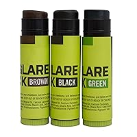 HME Glare-Reducing Face Paint Sticks - Long-Lasting Easy-to-Use Concealment Camouflage Makeup for Hunting, 3 Colors (Black, Brown, Green)