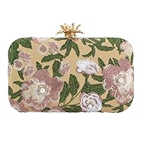 Clutch Purse Women Floral Embroidery Evening Bag Elegant Crossbody Bag Handbags for Wedding Cocktail Party Prom Banquet
