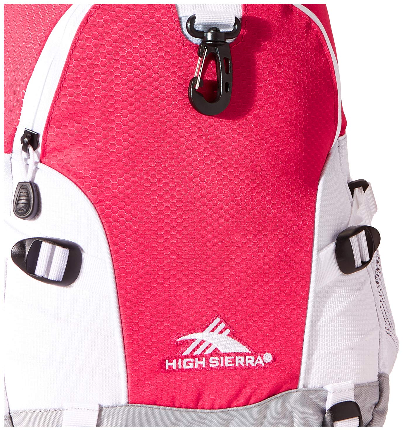 High Sierra Loop Backpack, Travel, or Work Bookbag with tablet sleeve, One Size, Pink Punch/White/Ash