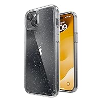 Speck Clear iPhone 15 Plus Case - Slim, Drop Protection - for iPhone 15 Plus & iPhone 14 Plus - Scratch Resistant, Anti-Yellowing, 6.7 Inch Phone Case - GemShell Platinum Glitter