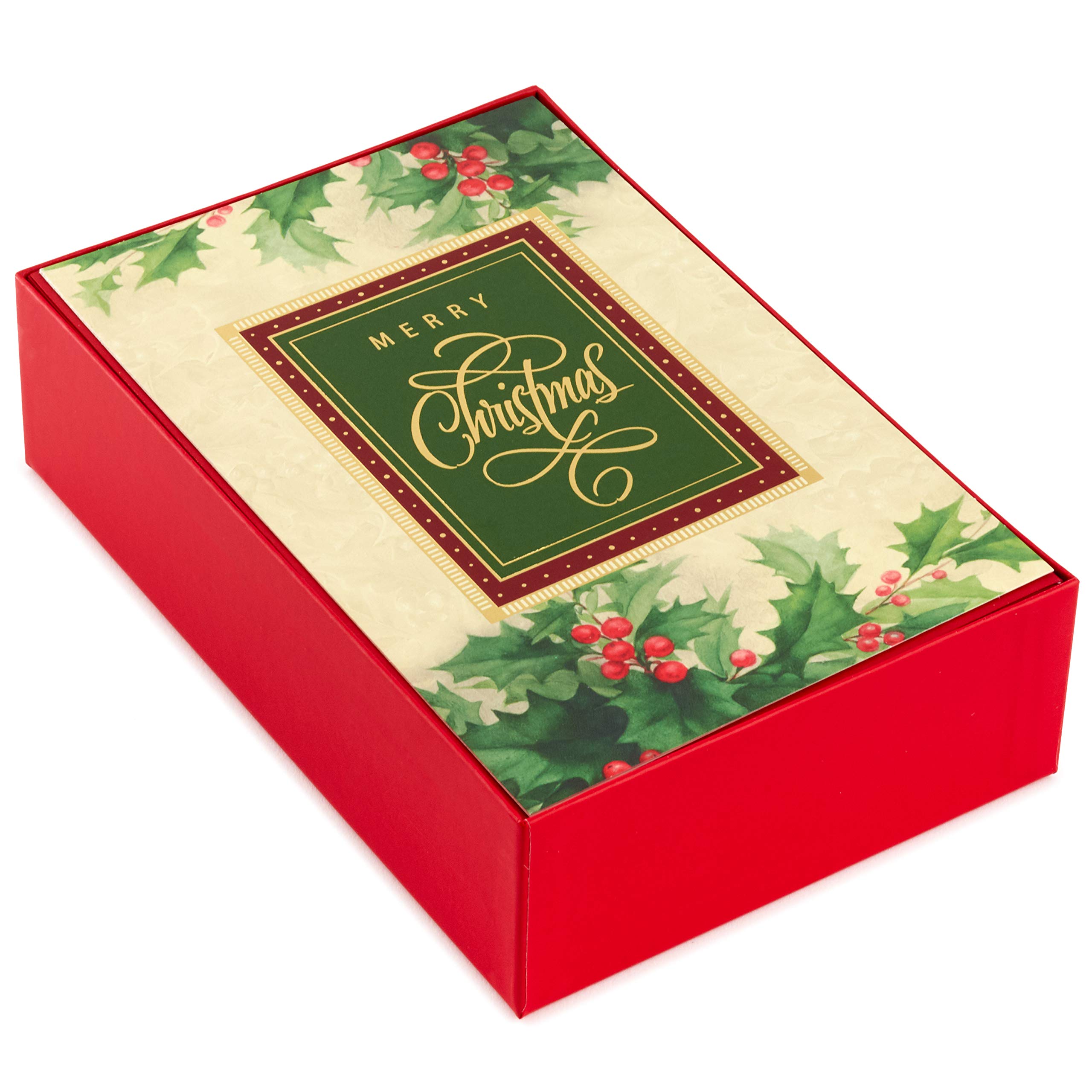 Hallmark Christmas Boxed Cards, Holiday Holly (40 Christmas Cards with Envelopes)