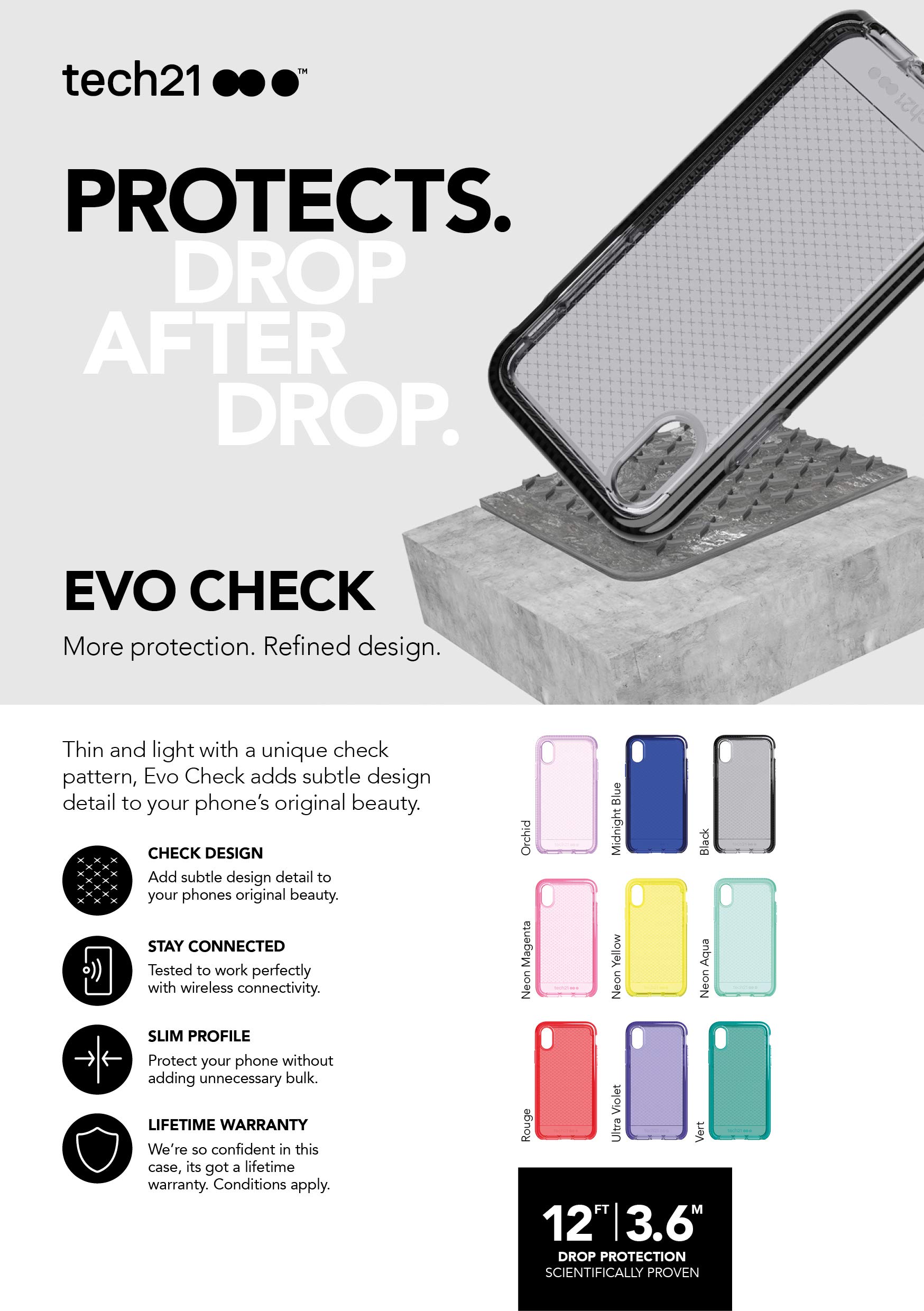 tech21 - Evo Check Case for Apple iPhone Xs - Smokey/Black