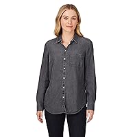 Foxcroft Women's Haven Long Sleeve Silver Tencel Shirt