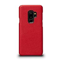 Leatherskin Snap On Cell Phone Case for Samsung Galaxy S9 Plus - Wrapped in Full-Grain Leather, Red