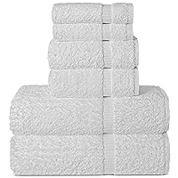 Chakir Turkish Linens Luxury Spa and Hotel Quality Premium Turkish Cotton 6-Piece Towel Set (2 x Bath Towels, 2 x Hand Towels, 2 x Washcloths)