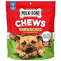 Milk-Bone Chews GnawBones Rawhide Free Dog Treats, Peanut Butter & Chicken, 5 Long Lasting Small/Medium Knotted Bones