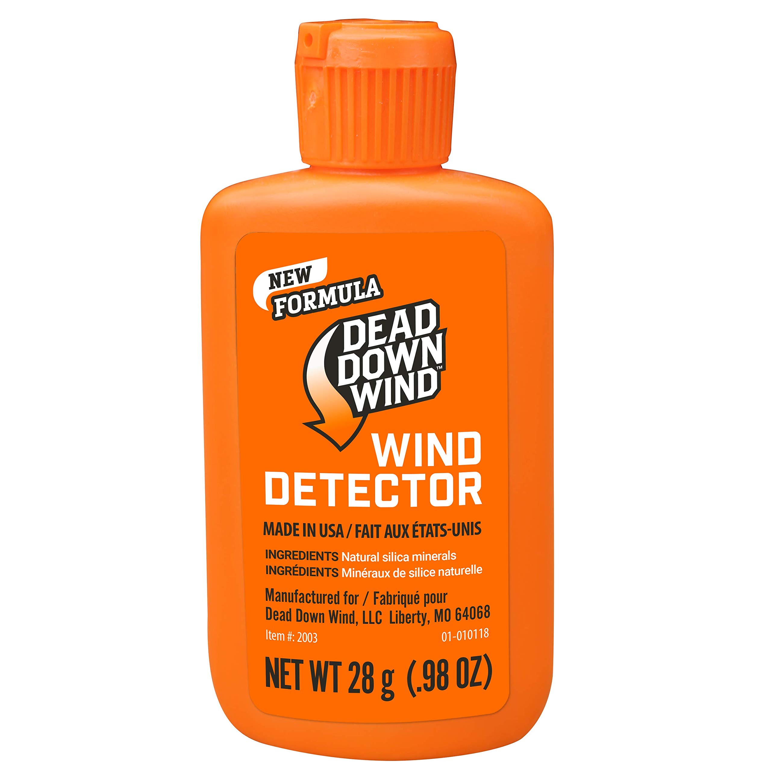 Dead Down Wind Hunting Wind Detector | Odorless Wind Direction Indicator, Longer Range Visibility, Detects Subtle Breezes, No Clumping, Mess Free Formula | Secure Squeeze Bottle | .98 Oz Orange One Size