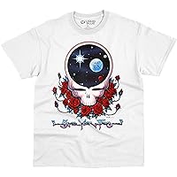 Liquid Blue Unisex-Adult Standard Grateful Dead Space Face White T-Shirt