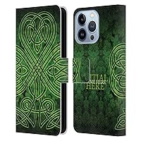 Head Case Designs Officially Licensed Custom Customised Personalised Brigid Ashwood Irish Shamrock Name and Initial Leather Book Wallet Case Cover Compatible with Apple iPhone 13 Pro