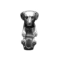 925 Sterling Silver Black Spinel Gemstone Labrador Dog Adjustable Biker Oxidized Ring
