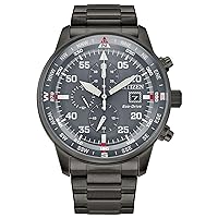 Citizen Men's Eco-Drive Sport Casual Brycen Weekender Chronograph Stainless Steel Watch, 12/24 Hour Time, Date, Luminous Markers, 44mm