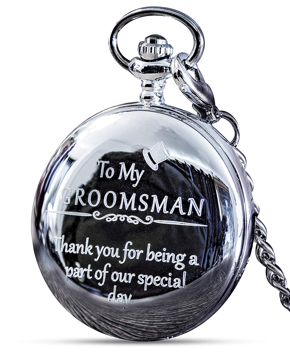 FJ FREDERICK JAMES Groomsmen Gifts for Wedding or Proposal - Engraved to My Groomsman Pocket Watch - Luxury Wedding Gift