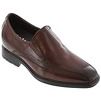 CALTO Men's Invisible Height Increasing Elevator Oxfords Shoes - Brown Leather Dress Derby Shoes- 3 Inches Taller