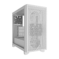 Corsair 3000D AIRFLOW Mid-Tower PC Case – 3-Pin Fans – Four-Slot GPU Support – Fits up to 8x 120mm Fans – High-Airflow Design – White