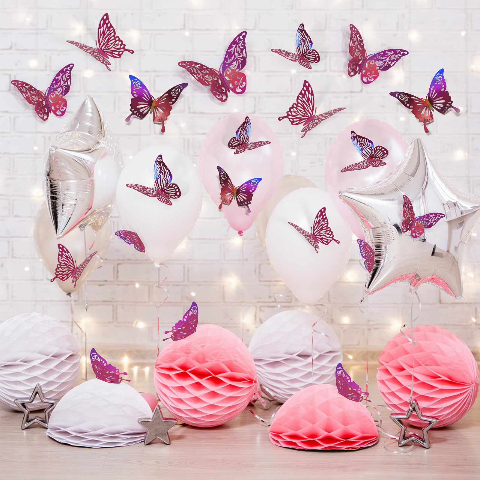 Mua 48Pcs Butterfly Wall Stickers, 3D Butterfly Wall Decor Rainbow ...