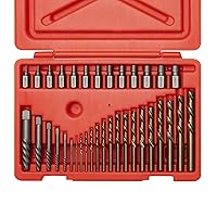 NEIKO 04206A Screw-Extractor Set, Broken Bolt Remover, Multispline and Spiral Extractors for Stripped Screws, Studs, Fittings, and Lugs, Left-Hand Drill Bits, 5/64