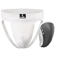 MUELLER Sports Medicine Mueller Adult Athletic Supporter with Flex Shield Cup, XX-Large, White/Gray, 1 Count