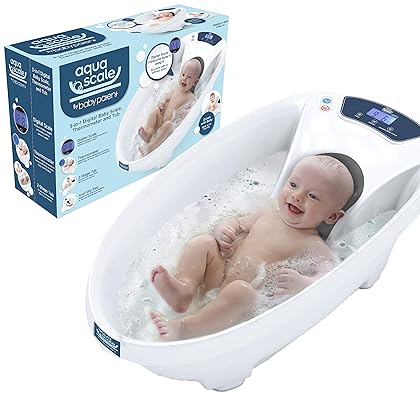 AquaScale 3-in-1 Digital Scale, Water Thermometer and Infant Tub (White - V3)
