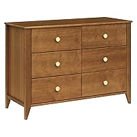 babyletto Sprout 6-Drawer Double Dresser, Chestnut and Natural