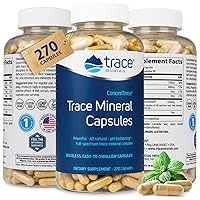Trace Minerals | Low-Sodium ConcenTrace Capsules | Daily Magnesium and Potassium Supplement, Full Spectrum Electrolytes | Certified Vegan, Non GMO, Gluten Free | 270 Capsules