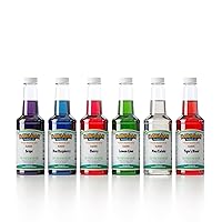 Hawaiian Shaved Ice Syrup Assortment, 6 Popular 16oz Flavors: Cherry, Grape, Blue Raspberry, Tiger's Blood, Lemon-Lime, Pina Colada