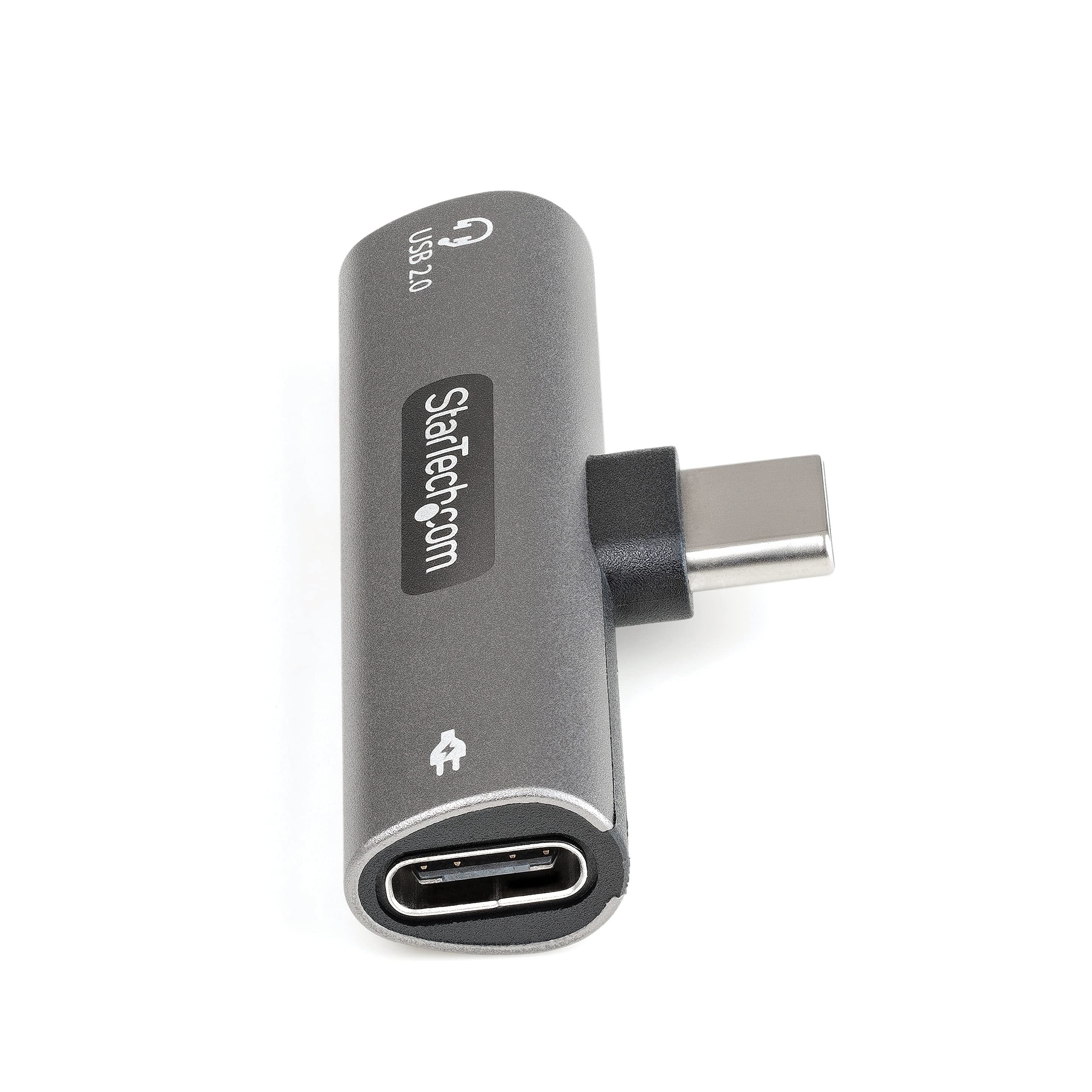 StarTech.com USB C Audio & Charge Adapter - USB-C Audio Adapter w/USB-C Audio Headphone/Headset Port and 60W USB Type-C Power Delivery Pass-Through Charger - for USB-C Phone/Tablet/Laptop (CDP2CAPDM)
