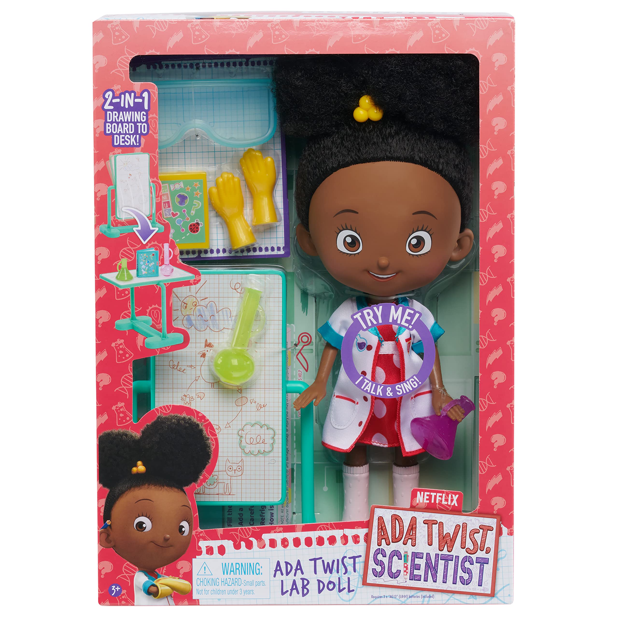 ADA TWIST, Scientist Lab Doll, 12.5 Inch Interactive Doll with Research Lab Accessories, Talks and Sings The The Brainstorm Song, Kids Toys for Ages 3 Up, Gifts and Presents by Just Play