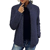 Womens Full Zip Fleece Jackets Winter Warm Zip Up Cardigan Coats Outwear Sherpa Lined Pullover Sweatshirts Jacket