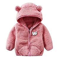 Newborn Infant Baby Girls Boys Jacket Bear Ears Hooded Outerwear Zipper Warm Fleece Winter Coat 2t Boys Light Coats