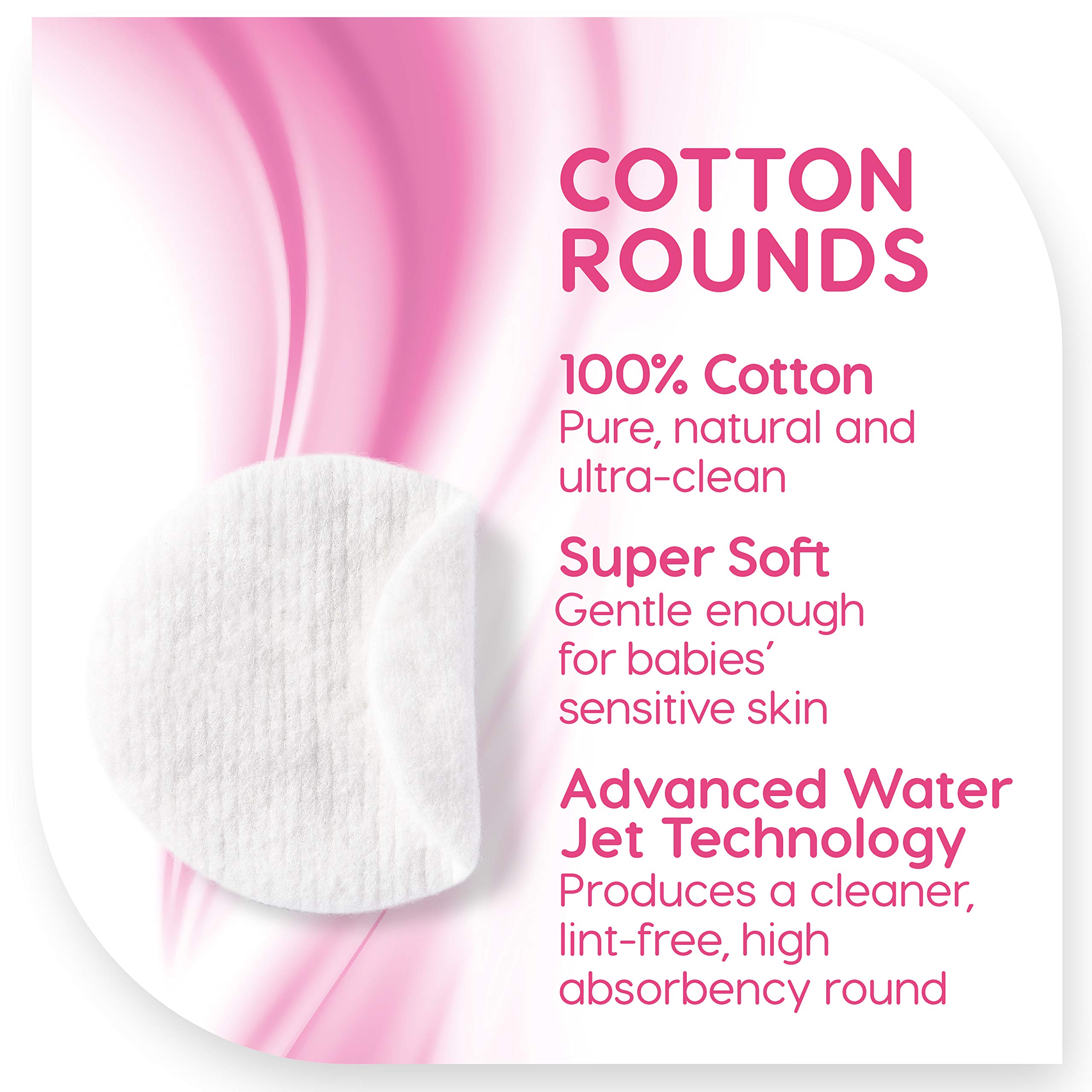 Simply Soft Premium Cotton Rounds, 100% Pure Cotton, Absorbent Cotton Pads, 100 Count (Pack of 6)