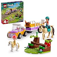 LEGO 42634 Friends Pferde- und Pony-Anhänger, 2 Spielfiguren, Pferd und Pony