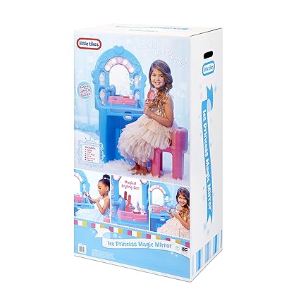 Little Tikes Ice Princess Magic Mirror - Roleplay Vanity with Lights Sounds & Pretend Beauty Accessories, Multicolor, 24 months - 5 years