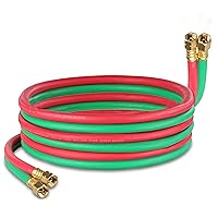 ABN Oxy Acetylene Hose, 15 Foot x 1/4 Inch - B Fitting Twin Cutting Torch Hose for Welding
