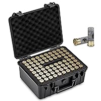 75 Rounds Shotgun Shells Case - Travel Safe/Mil Spec/Waterproof Ammo Box - for 12GA 20GA 16GA 10GA 8GA Gauge Shotgun Shells