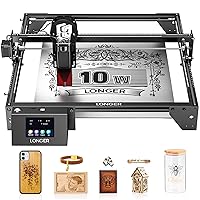 Longer RAY5 10W Laser Engraver, 60W Higher Accuracy Laser Engraving Machine, Compresed Spot 0.06x0.06mm Laser Cutter for Wood and Metal, Dark Acrylic, Glass, Leather, Cutting Area 15.7