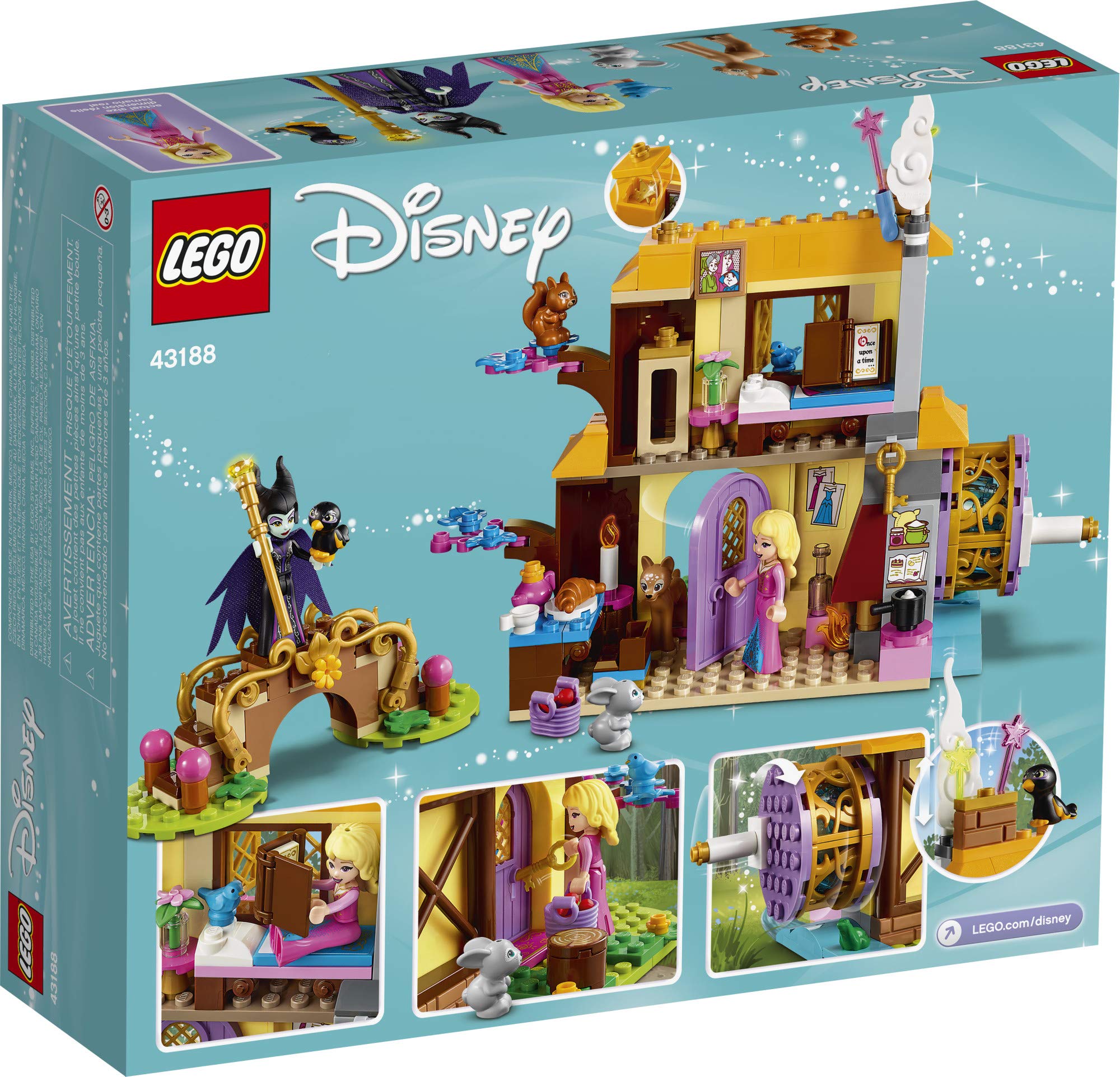 LEGO Disney Aurora’s Forest Cottage 43188, Sleeping Beauty Building Kit for Kids; A Fun Holiday Present or Birthday Gift for Disney Princess Fans (300 Pieces)