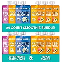 Designer Wellness Protein Smoothies Super Fruits Variety and Peach Mango Bundle