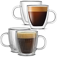 JoyJolt Savor set of 4 espresso cups - 2 fluted and 2 non fluted glasses