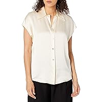 Vince Women's Shaped Collar Cap Sleeve Blouse