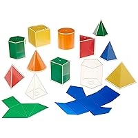 2D3D Geometric Solids - 12 Different Shapes - 5 Colors - Math Supplies for Kids