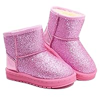 Girl's Boots Kids Glitter Snow Boots Durability Slip Resistant Outdoor Ankle Boots(Toddler/Little Kids)