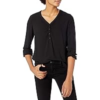 Amazon Essentials Women's 3/4 Sleeve Button Popover Shirt